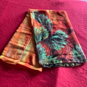 Silk floral print scarf/ light shawl